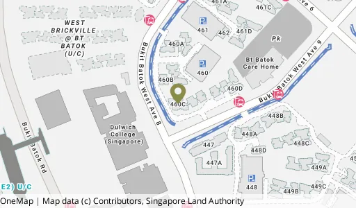 Location map of Blk 460C Bt Batok West Ave 9, a HDB resale block in Bukit Batok, Singapore