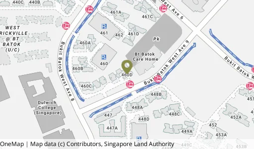 Location map of Blk 460D Bt Batok West Ave 9, a HDB resale block in Bukit Batok, Singapore