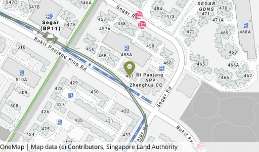Location map of Blk 461 Segar Rd, a HDB resale block in Bukit Panjang, Singapore