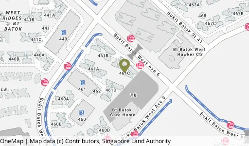 Location map of Blk 461C Bt Batok West Ave 8, a HDB resale block in Bukit Batok, Singapore