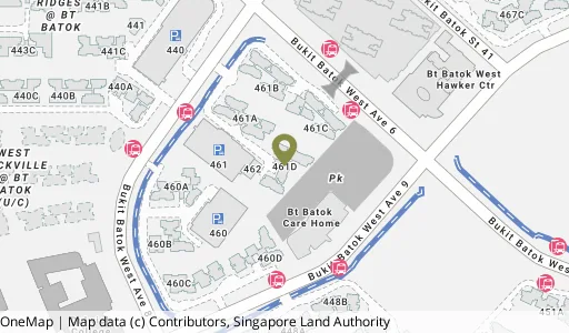 Location map of Blk 461D Bt Batok West Ave 8, a HDB resale block in Bukit Batok, Singapore
