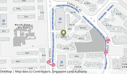 Location map of Blk 462A Yishun Ave 6, a HDB resale block in Yishun, Singapore
