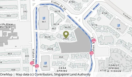 Location map of Blk 462C Yishun Ave 6, a HDB resale block in Yishun, Singapore