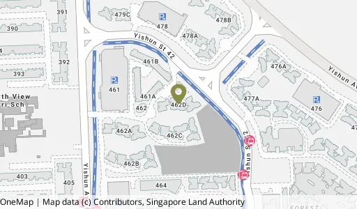 Location map of Blk 462D Yishun Ave 6, a HDB resale block in Yishun, Singapore