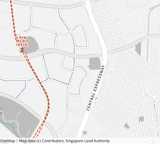 Map of the area around Blk 463 Ang Mo Kio Ave 10 in Ang Mo Kio, showing 400 m and 1 km rings and 3 primary schools within 1 km