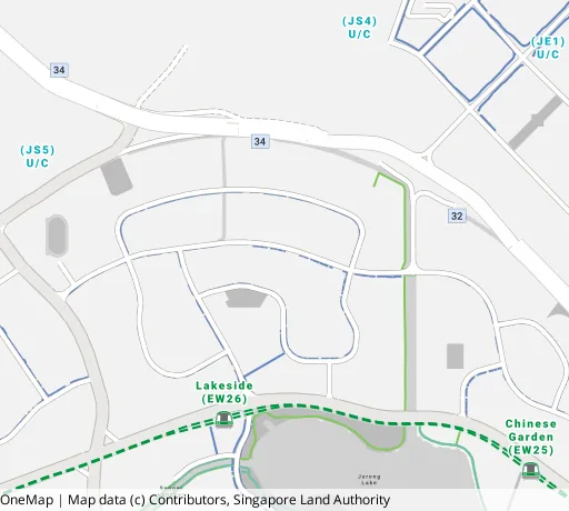 Map of the area around Blk 463 Jurong West St 41 in Jurong West, showing 400 m and 1 km rings and 2 primary schools within 1 km
