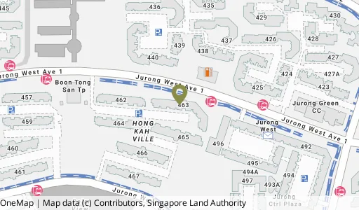 Location map of Blk 463 Jurong West St 41, a HDB resale block in Jurong West, Singapore