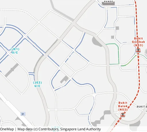 Map of the area around Blk 463A Bt Batok St 41 in Bukit Batok, showing 400 m and 1 km rings and 2 primary schools within 1 km