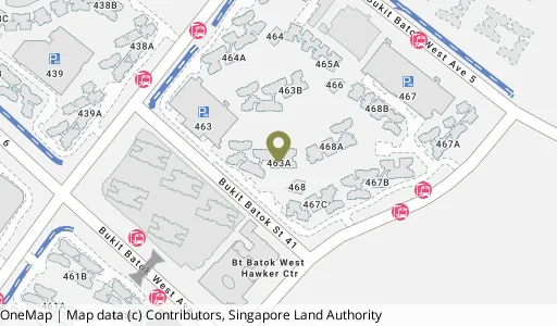 Location map of Blk 463A Bt Batok St 41, a HDB resale block in Bukit Batok, Singapore