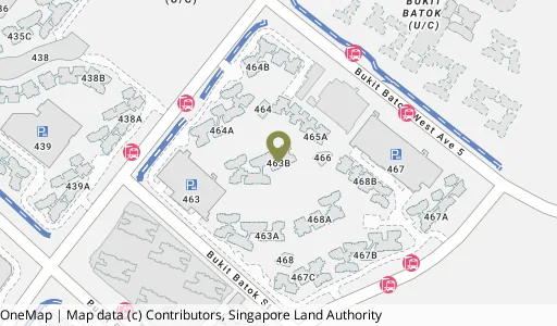Location map of Blk 463B Bt Batok St 41, a HDB resale block in Bukit Batok, Singapore