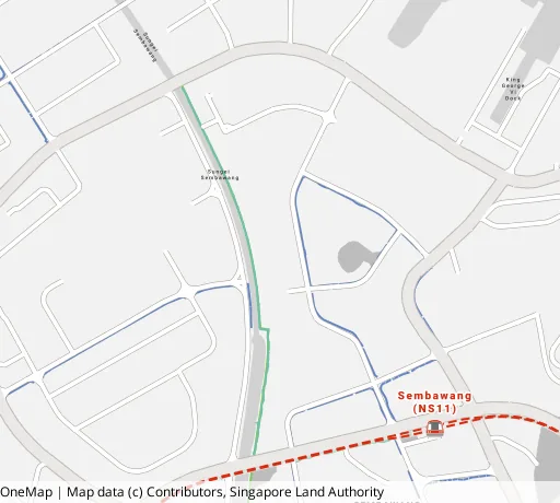 Map of the area around Blk 463B Sembawang Dr in Sembawang, showing 400 m and 1 km rings and 3 primary schools within 1 km