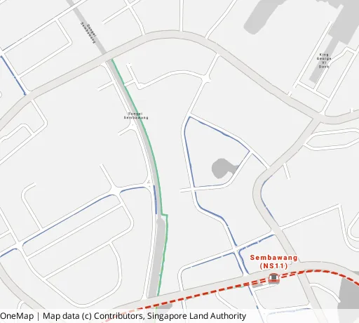 Map of the area around Blk 463C Sembawang Dr in Sembawang, showing 400 m and 1 km rings and 3 primary schools within 1 km
