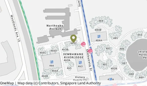 Location map of Blk 463C Sembawang Dr, a HDB resale block in Sembawang, Singapore