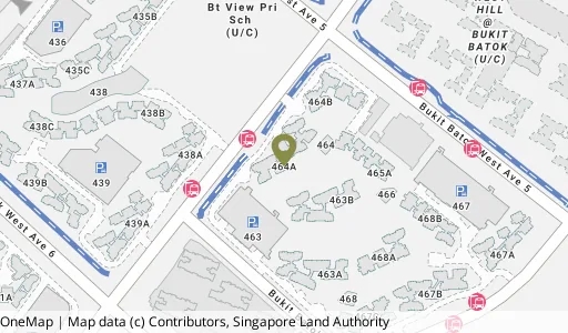 Location map of Blk 464A Bt Batok West Ave 8, a HDB resale block in Bukit Batok, Singapore