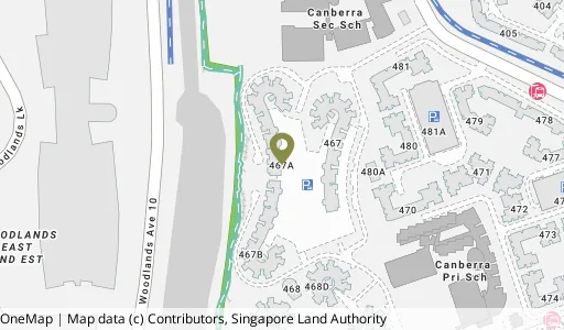 Location map of Blk 467A Admiralty Dr, a HDB resale block in Sembawang, Singapore