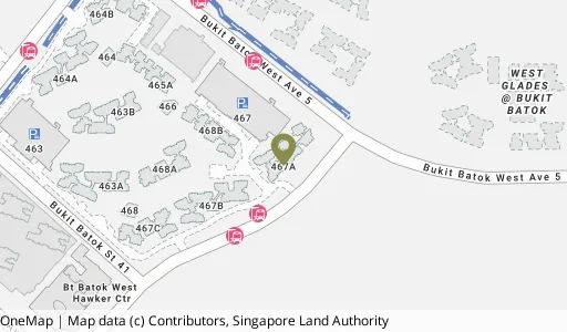 Location map of Blk 467A Bt Batok West Ave 9, a HDB resale block in Bukit Batok, Singapore