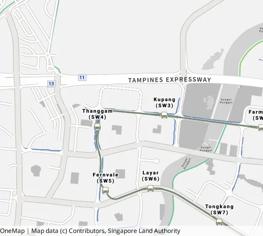Map of the area around Blk 467A Fernvale Link in Sengkang, showing 400 m and 1 km rings and 3 primary schools within 1 km