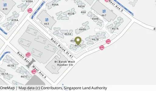 Location map of Blk 467C Bt Batok West Ave 9, a HDB resale block in Bukit Batok, Singapore