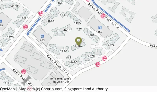 Location map of Blk 468A Bt Batok West Ave 9, a HDB resale block in Bukit Batok, Singapore