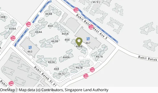 Location map of Blk 468B Bt Batok West Ave 9, a HDB resale block in Bukit Batok, Singapore