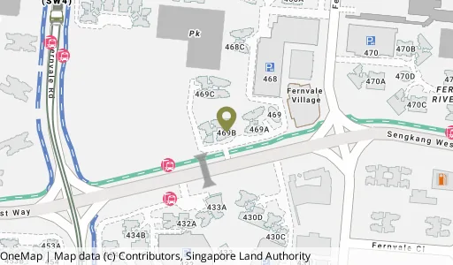 Location map of Blk 469B Sengkang West Way, a HDB resale block in Sengkang, Singapore