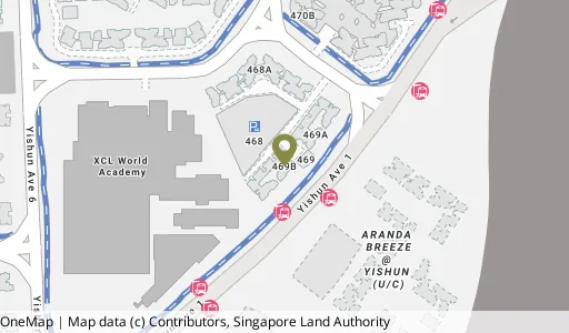 Location map of Blk 469B Yishun St 43, a HDB resale block in Yishun, Singapore