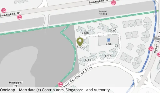 Location map of Blk 470C Upp Serangoon Cres, a HDB resale block in Hougang, Singapore