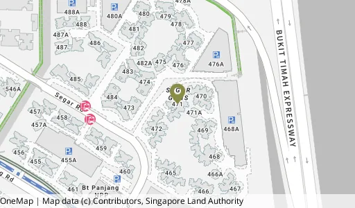 Location map of Blk 471 Segar Rd, a HDB resale block in Bukit Panjang, Singapore
