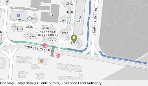 Location map of Blk 471C Fernvale St, a HDB resale block in Sengkang, Singapore