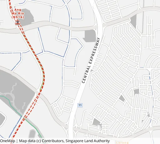 Map of the area around Blk 472 Ang Mo Kio Ave 10 in Ang Mo Kio, showing 400 m and 1 km rings and 3 primary schools within 1 km