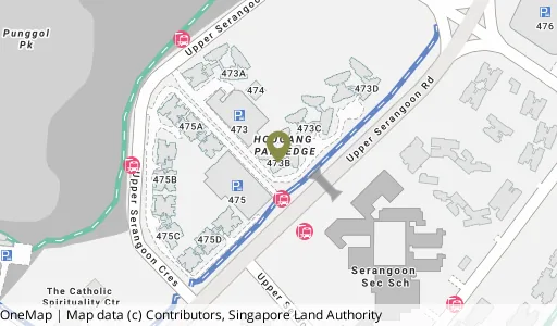 Location map of Blk 473B Upp Serangoon Cres, a HDB resale block in Hougang, Singapore