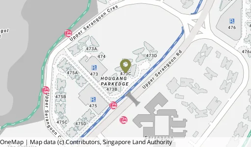 Location map of Blk 473C Upp Serangoon Cres, a HDB resale block in Hougang, Singapore