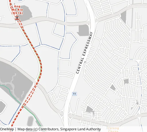 Map of the area around Blk 474 Ang Mo Kio Ave 10 in Ang Mo Kio, showing 400 m and 1 km rings and 3 primary schools within 1 km