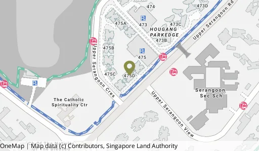 Location map of Blk 475D Upp Serangoon Cres, a HDB resale block in Hougang, Singapore