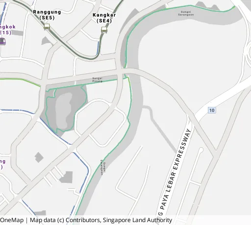 Map of the area around Blk 476A Upp Serangoon View in Hougang, showing 400 m and 1 km rings and 1 primary school within 1 km
