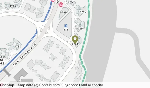 Location map of Blk 476A Upp Serangoon View, a HDB resale block in Hougang, Singapore