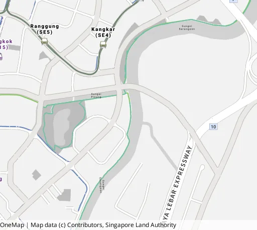 Map of the area around Blk 476C Upp Serangoon View in Hougang, showing 400 m and 1 km rings and 1 primary school within 1 km