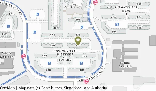 Location map of Blk 477 Jurong West St 41, a HDB resale block in Jurong West, Singapore