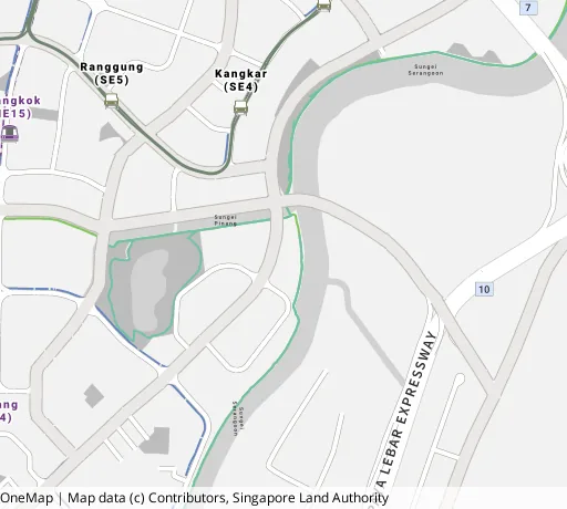 Map of the area around Blk 477A Upp Serangoon View in Hougang, showing 400 m and 1 km rings and 2 primary schools within 1 km