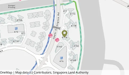 Location map of Blk 477A Upp Serangoon View, a HDB resale block in Hougang, Singapore