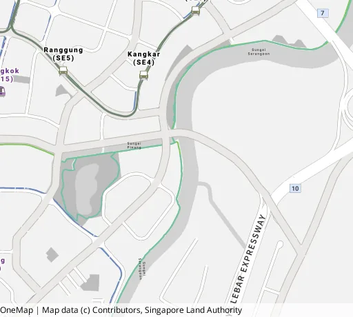 Map of the area around Blk 477B Upp Serangoon View in Hougang, showing 400 m and 1 km rings and 2 primary schools within 1 km
