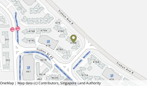 Location map of Blk 478B Yishun St 44, a HDB resale block in Yishun, Singapore