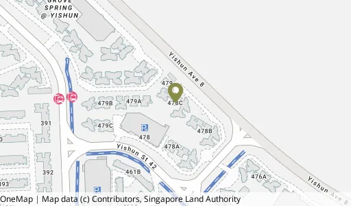 Location map of Blk 478C Yishun St 44, a HDB resale block in Yishun, Singapore