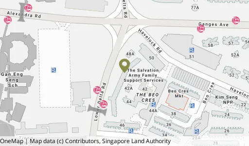 Location map of Blk 48 Lower Delta Rd, a HDB resale block in Bukit Merah, Singapore