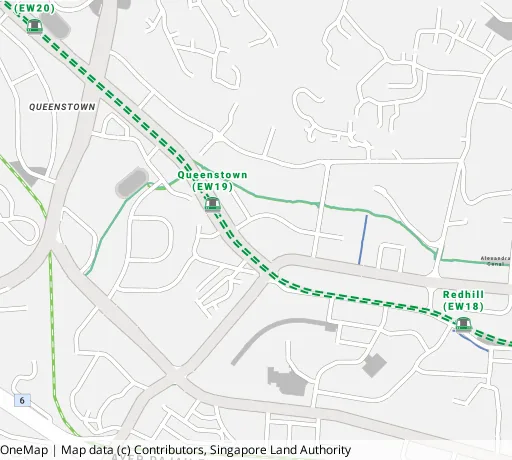 Map of the area around Blk 48 Strathmore Ave in Queenstown, showing 400 m and 1 km rings and 1 primary school within 1 km