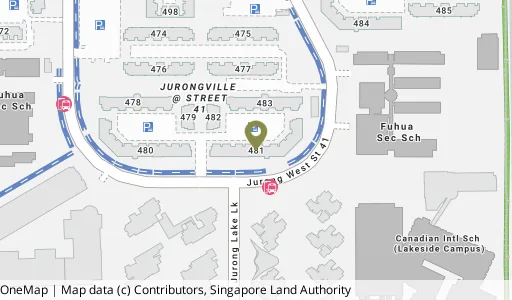 Location map of Blk 481 Jurong West St 41, a HDB resale block in Jurong West, Singapore
