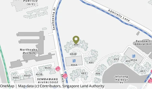 Location map of Blk 484 Admiralty Link, a HDB resale block in Sembawang, Singapore