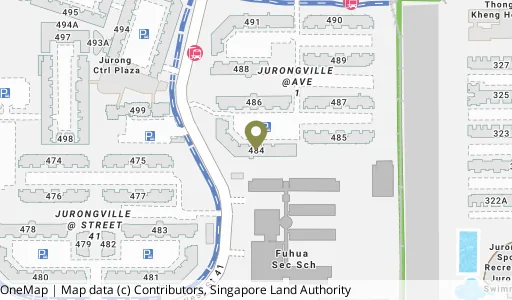 Location map of Blk 484 Jurong West Ave 1, a HDB resale block in Jurong West, Singapore