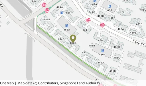 Location map of Blk 484D Choa Chu Kang Ave 5, a HDB resale block in Choa Chu Kang, Singapore