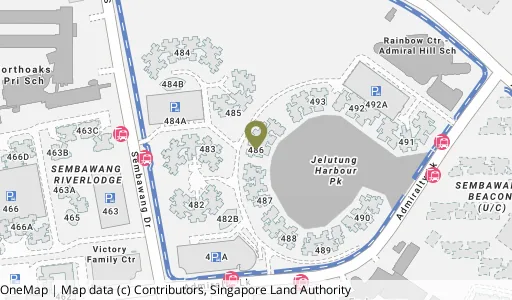 Location map of Blk 486 Admiralty Link, a HDB resale block in Sembawang, Singapore